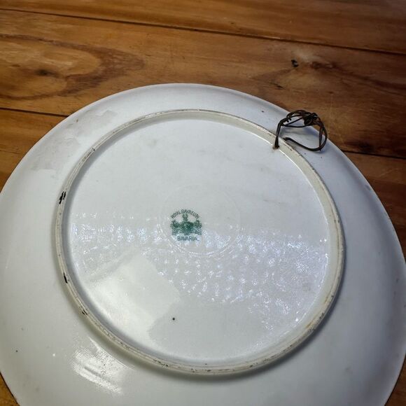 Royal Bayreuth Arabic Series Cabinet Plate Hand Enameled Man Horse Matte Green - Picture 5 of 5